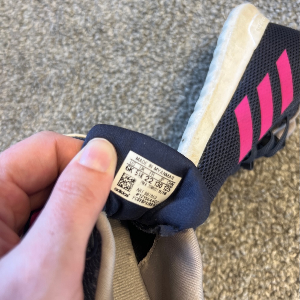 Adidas sneakers kids 6K blue pink baby girl lite racer shoes comfort no tie - Picture 7 of 8